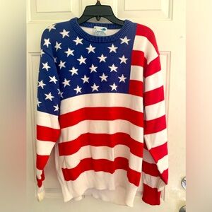 Cute VTG American flag knit Sweater independence Day